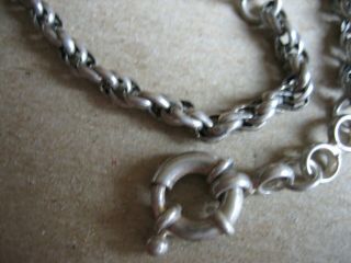 Vintage Unique S/Silver Pocket Watch Chain 10.  in.  Long 2