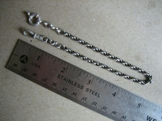 Vintage Unique S/Silver Pocket Watch Chain 10.  in.  Long 3