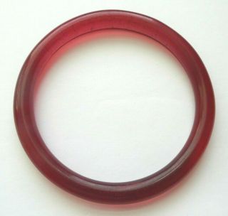 Antique Chinese Peking Glass Red Sewing Basket Large Ring Bangle Bracelet