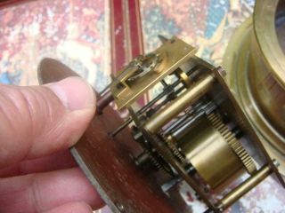 Vintage Brass Mounted mariner Ships Clock Dobbie McInnes With Key 5