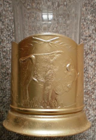 Soviet Russian Tea Glass Cup Holder Granenniy Stakan Holder With Bison 3