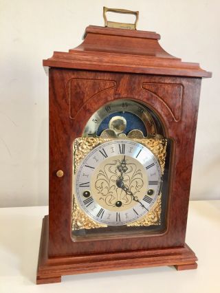 Vintage Mahagony Cased Tripple Chime Bracket Clock By Hermle.