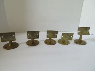 Set Of 5 Vintage Brass Hand Rail Brackets