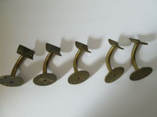 Set of 5 Vintage Brass Hand Rail Brackets 2