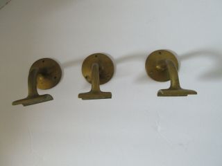 Set of 5 Vintage Brass Hand Rail Brackets 4