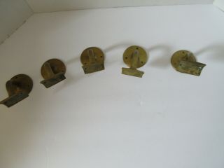 Set of 5 Vintage Brass Hand Rail Brackets 6