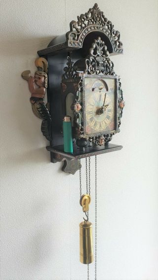 Warmink Wall Clock Dutch Stoelklok Chair Clock Bell Moon Dial Rear Pendulum 3