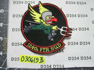 Usaf Air Force Squadron Patch 124th Fighter Sqdn 1992 - Now Iowa F - 16 Falcon