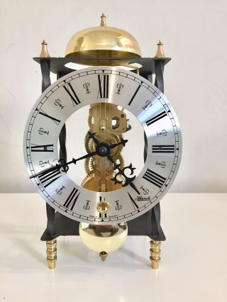 Pretty Vintage Small Passing Strike Skeleton Clock By Hermle