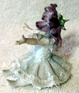 A Antique German Bisque Porcelain Lace Figurine and a Cherub Putti 5