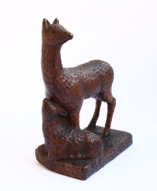 Vintage Wood Hand Carved Figurine The Deer