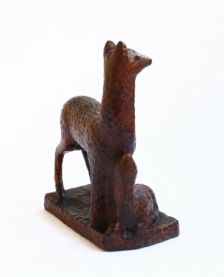 Vintage Wood Hand Carved Figurine the Deer 3