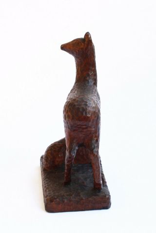 Vintage Wood Hand Carved Figurine the Deer 5