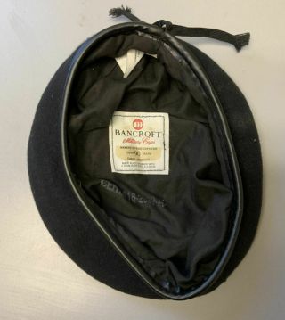 U.  S Military Issue Black Wool Beret Made In The U.  S.  A By Bancroft Size 7