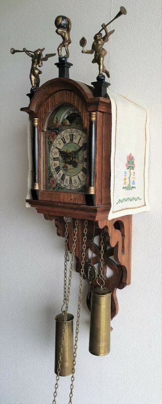 Warmink Wall Clock Dutch Vintage Schippertje Ship Clock Bell Strike Moonphase 4