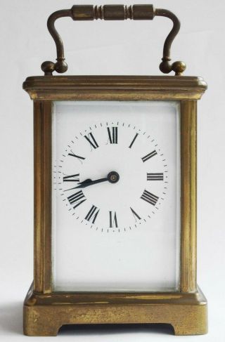 Vintage Brass Swiss Carriage Clock With Key,  Running - 8 Day,  Wind - Up