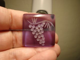 Vintage Lucite Grapes/fruit Design Large Button