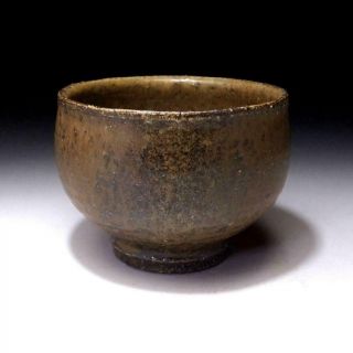 Pn4 : Vintage Japanese Unglazed Pottery Tea Bowl,  Tanba Ware
