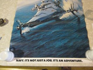 Rare VTG 1970 ' s Navy Recruiting Poster John Berkey Star Wars Hydrofoil 3