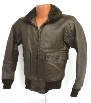 1982 Us Navy Leather G - 1 Flight Jacket