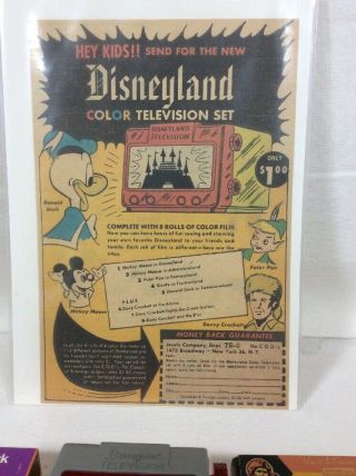 Vintage Disneyland Lido Toy Television Viewer & 9 TV Film Strips Davy Crockett 2