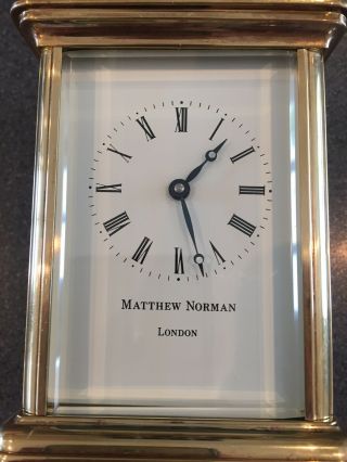 Very Fully Serviced Brass Cased Matthew Norman Carriage Clock