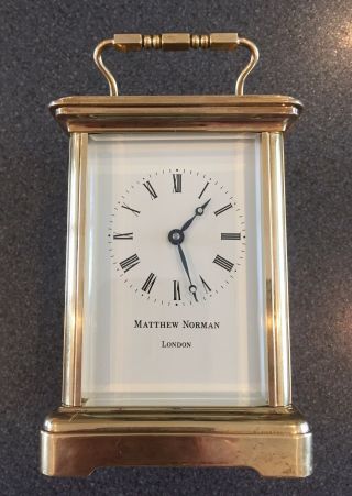 Very Fully Serviced Brass Cased Matthew Norman Carriage Clock 8