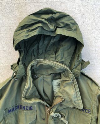 Vintage 80s OG 107 Air Force Cold Weather Field Coat Jacket with Patches 6
