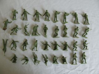 Vintage 1960s Marx Battleground Light Green Us Army Soldiers Play Set Figures Vg