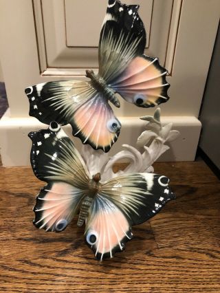 Vintage Karl Ens Thuringia Volkstedt Germany Porcelain Art Butterfly Figurine