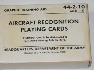Aircraft Recognition Playing Cards 44 - 2 - 10 Played Deck 1979