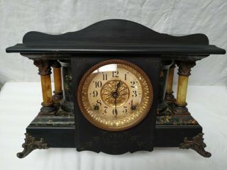 Seth Thomas Adamantine Mantle Clock,  Larkin Model - 1900’s - Bob No Key