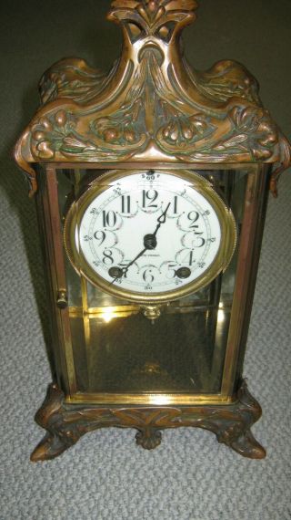 Antique Seth Thomas Crystal Regulator Mantle Clock 12