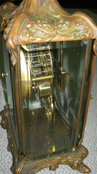 Antique Seth Thomas Crystal Regulator Mantle Clock 4