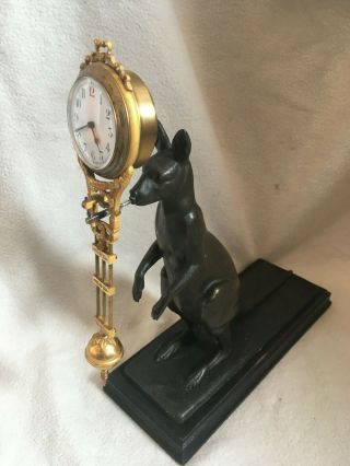 Rare Circa 1910 Kangaroo Mystery Clock Junghans Patinated Bronze Spelter