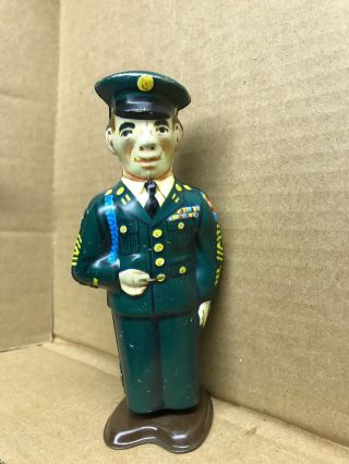 Vintage Windup Tin Toy Rare Us Army Soldier,  Marx,  Dress Blues