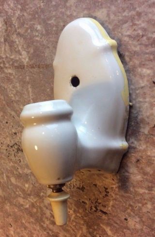 Vintage Antique White Art Deco Bathroom Porcelain Sconce