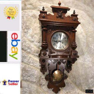 Vintage Antique Germaney Striking Wall Clock With Pendulum.