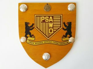 British Army Area Office Psa Berlin Uniform Button Plaque Allied Troops