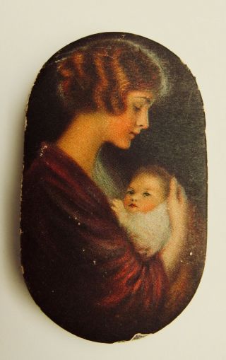 Antique Advertisment Pin Holder Mother&child Litho,  Prudential Insurance Co 20 