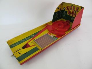 1950 ' s Marx Vintage Tin Litho Automatic Score SKEE BALL Game Toy Rare 3