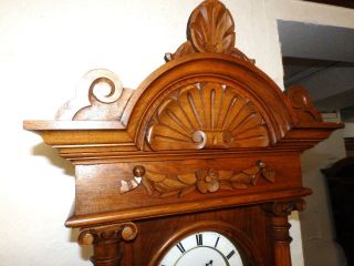 OLD 3 WEIGHT GRAND SONNERIE WALL CLOCK 1880 - 1900 3
