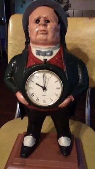 Antique John Bull Figural Cast Iron Mantle Clock (clock) Unique & Rare