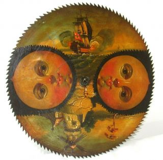 English Antique Grandfather Clock Moon Dial Disc.