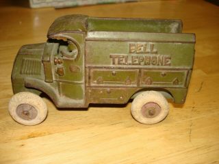 Hubley Cast Iron Bell Telephone Truck