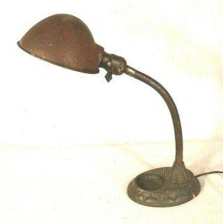 Vintage Early 20th Century Industrial Desk Top Goose Neck Lamp