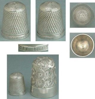 Tiny Antique Child ' s Sterling Silver Thimble English Hallmarked 1910 2