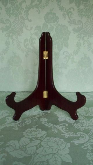 Oriental Wooden Plate Display Stand 12 " (30.  5 Cm. ) High - Brown - A