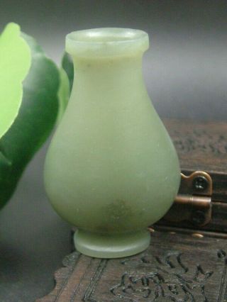 Chinese Antique Celadon Nephrite Hetian - Jade Statue Vase Snuff Bottle