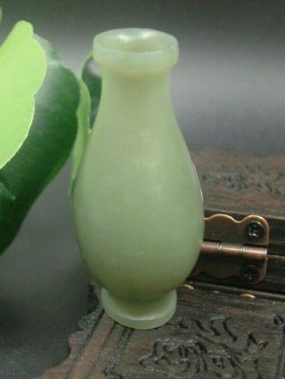 Chinese Antique Celadon Nephrite Hetian - Jade Statue vase snuff bottle 2